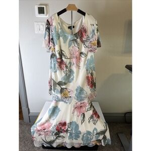 R&M Richards Skirt & Top Floral Print Size 24W